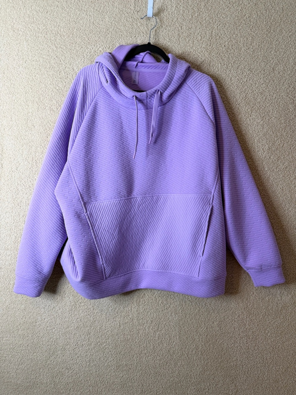 Vively Quilted Lavender Pullover Hoodie Size 2X